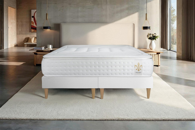 Ensemble Matelas Sommier 180x200 cm - 2 Sommiers Blanc - Vingt-Quatre PLUS