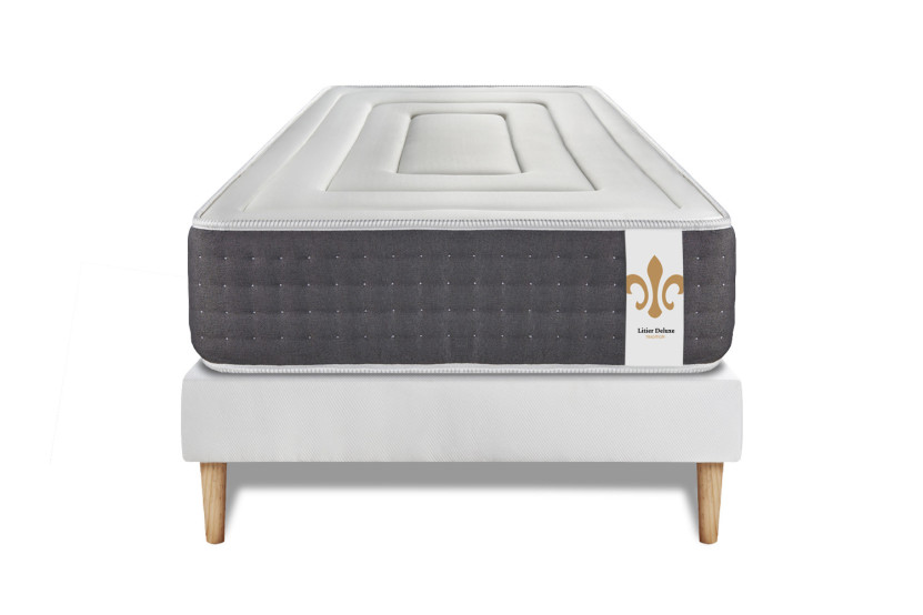 Ensemble Matelas Sommier 90x200 cm - Sommier Blanc (en kit) - Vingt-Six