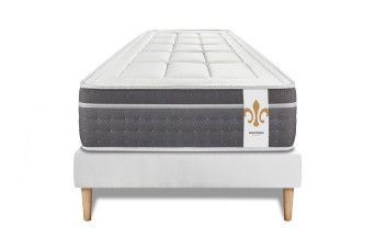 Ensemble Matelas Sommier 90x190 cm - Sommier Blanc (en kit) - Trente