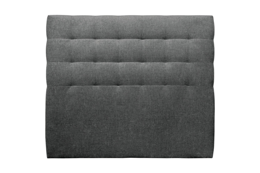 Tête de lit 135 cm Capitonnée - Tissu Toile Natté Gris Anthracite