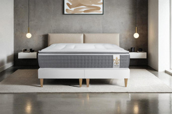 Ensemble Matelas Sommier 200x200 cm - 2 Sommiers Blanc - Vingt-Six PLUS