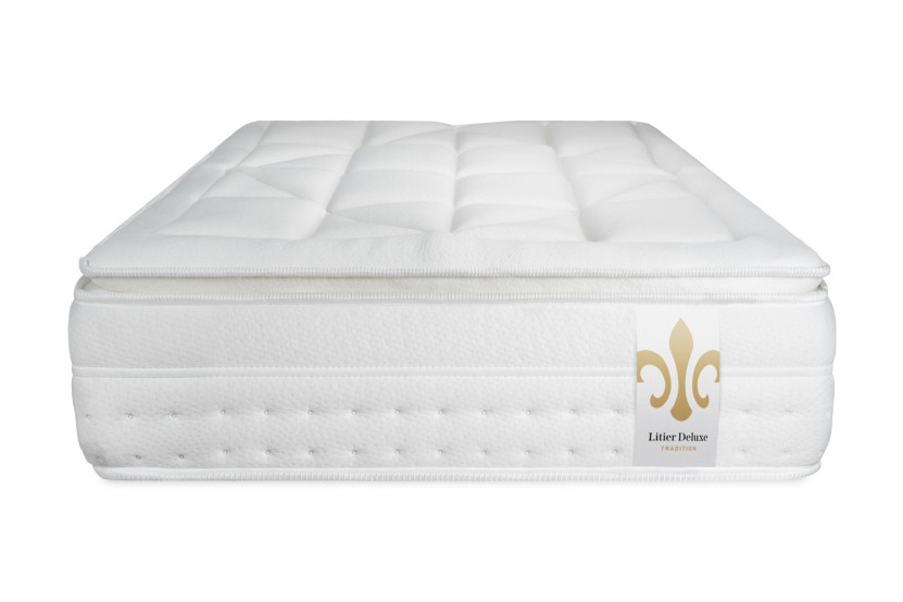 Ensemble Matelas Sommier 90x200 cm - Sommier Blanc (en kit) - Vingt-Huit PLUS