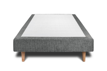 Sommier Tapissier 100x200 cm - Toile nattée  - Gris anthracite