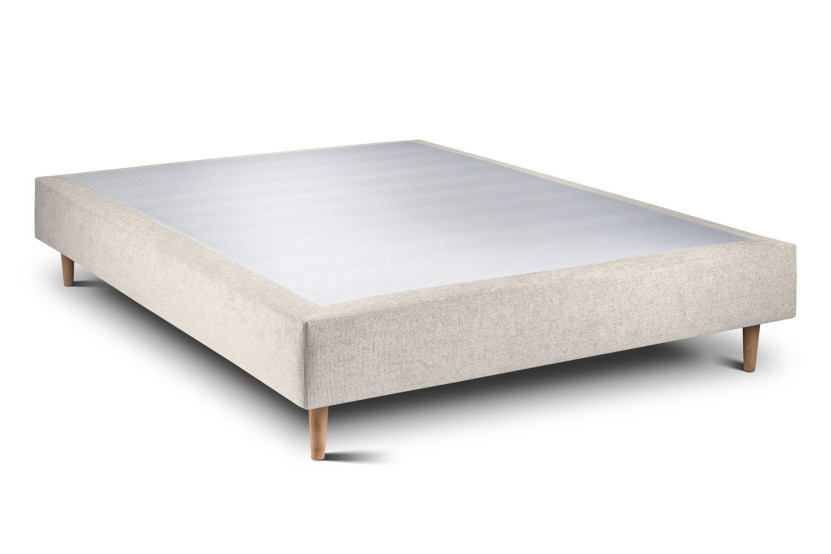 Sommier Tapissier 140x190 cm - Toile nattée  - Beige clair