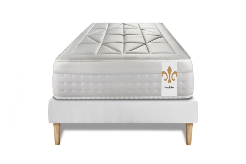 Ensemble Matelas Sommier 90x200 cm - Sommier Blanc (déjà monté) - Vingt-Huit