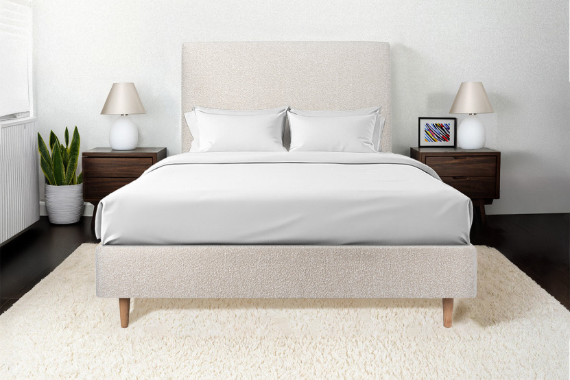 Sommier Tapissier 150x200 cm - Bouclette - Beige clair