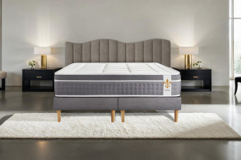 Ensemble Matelas Sommier 180x200 cm - 2 Sommiers Gris - Trente