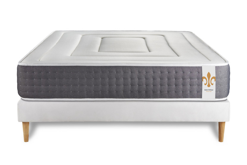 Ensemble Matelas Sommier 160x200 cm - Sommier Blanc (déjà monté) - Vingt-Six