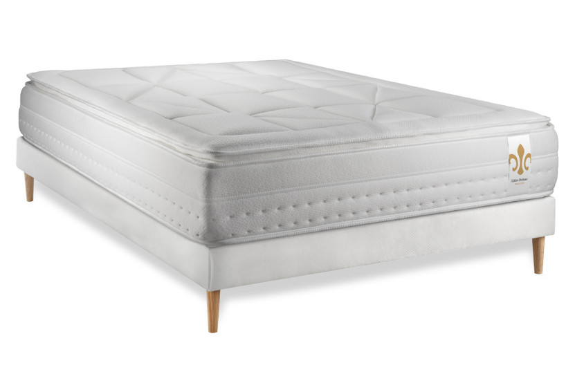 Ensemble Matelas Sommier 160x200 cm - Sommier Blanc (déjà monté) - Vingt-Huit PLUS