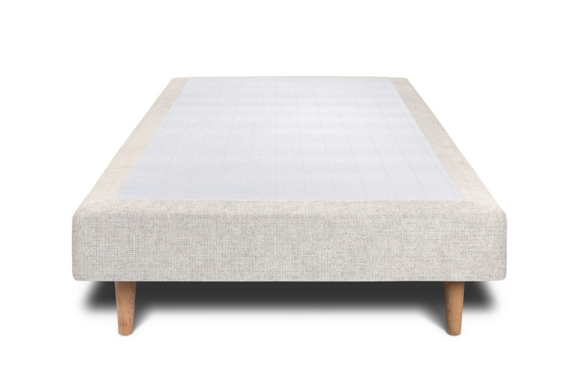 Sommier Tapissier 100x200 cm - Toile nattée  - Beige clair