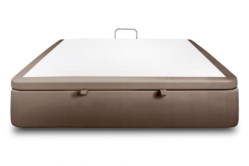 Sommier Coffre 140x190 cm - Velours - Taupe