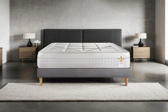 Ensemble Matelas Sommier 160x200 cm - Sommier Gris (en kit) - Vingt-Huit