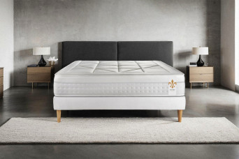 Ensemble Matelas Sommier 140x190 cm - Sommier Blanc (déjà monté) - Vingt-Huit