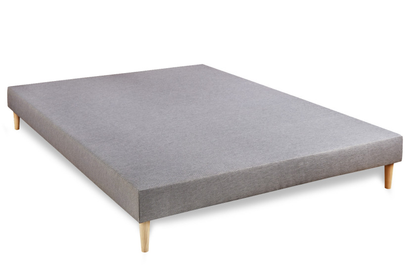 Ensemble Matelas Sommier 140x200 cm - Sommier Gris (déjà monté) - Vingt-Huit PLUS