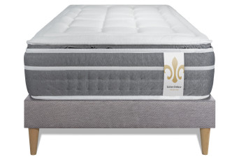 Ensemble Matelas Sommier 90x190 cm - Sommier Gris (déjà monté) - Trente PLUS
