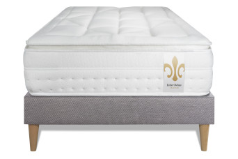 Ensemble Matelas Sommier 90x200 cm - Sommier Gris (en kit) - Vingt-Huit PLUS