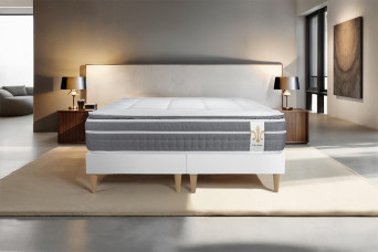 Ensemble Matelas Sommier 180x200 cm - 2 Sommiers Blanc - Trente PLUS